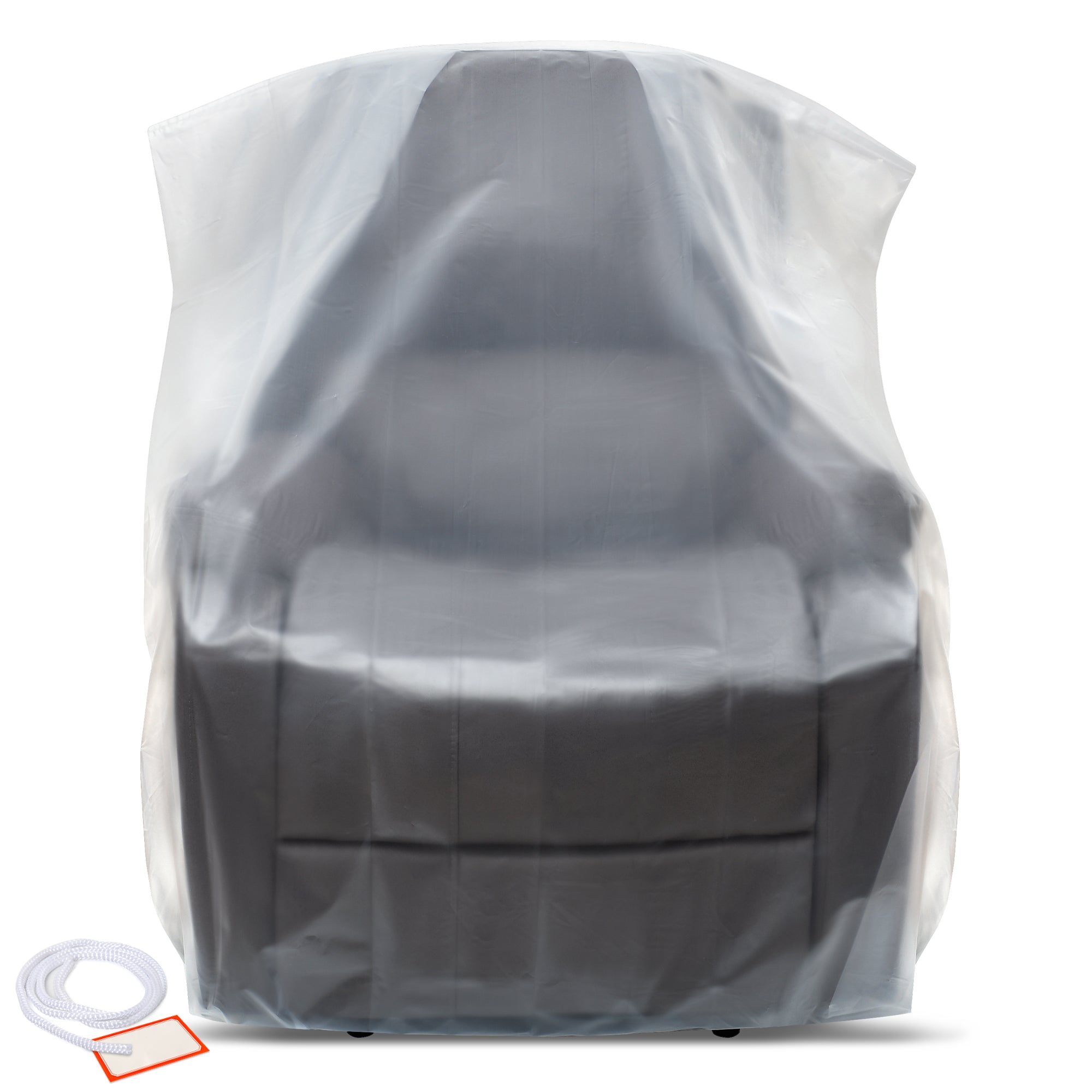 Plastic Furniture Covers for Moving Storage - Heavy-Duty Plastic Chair Cover Protectors, Waterproof & Dustproof Clear Moving Bags for Armchair or Recliner - Extra Large Bag Open Size 64 x 42 x 34 Inch