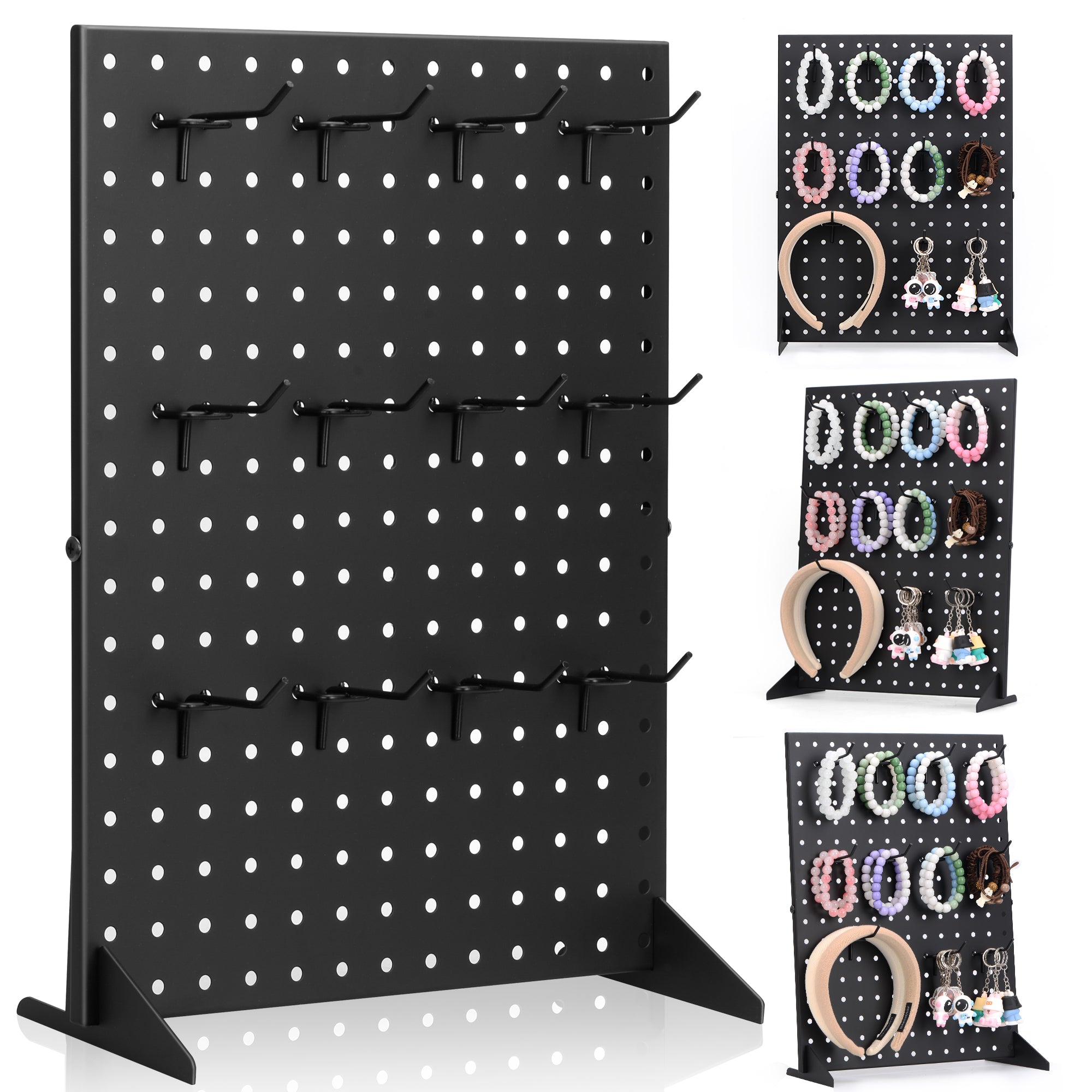 Pegboard Display Stand With 12 Peg Hooks for Retail Craft Shows