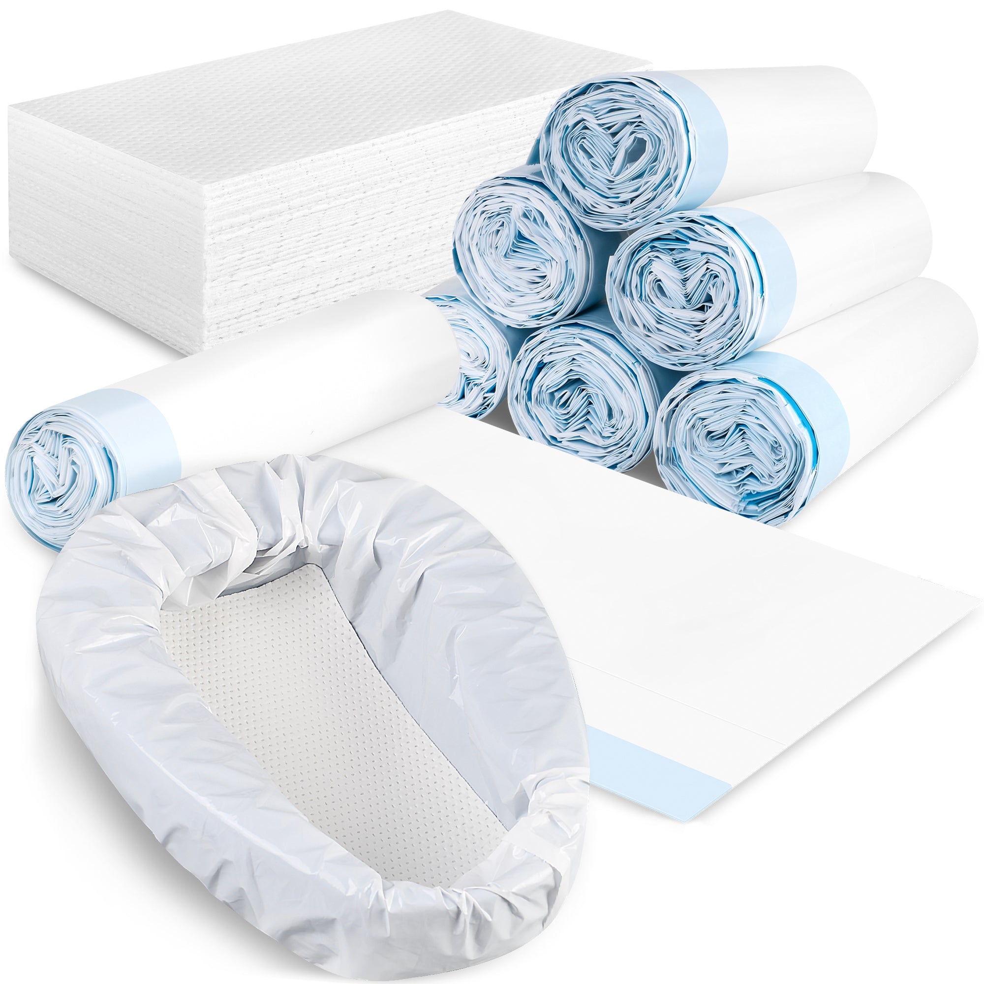 70 Pack Bedpan Liners Disposable Commode Liners with Absorbent Pads ...
