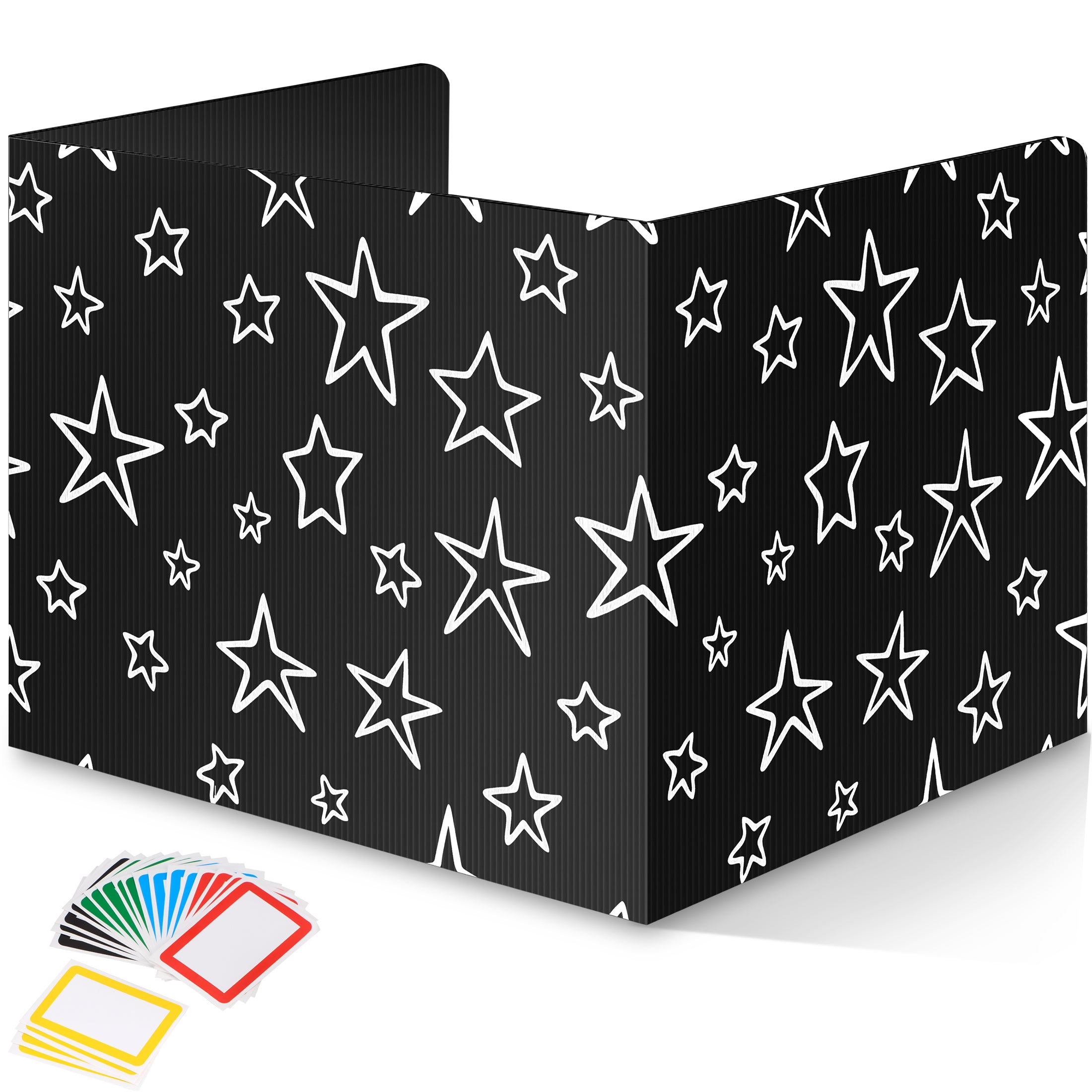 22-Pack Desk Dividers for Students - Star Design Durable & Waterproof Plastic Study Carrel Divider, Classroom Folders Teacher Supplies, Easy-To-Clean Plastic Privacy Shield Folder Boards for Student Desks