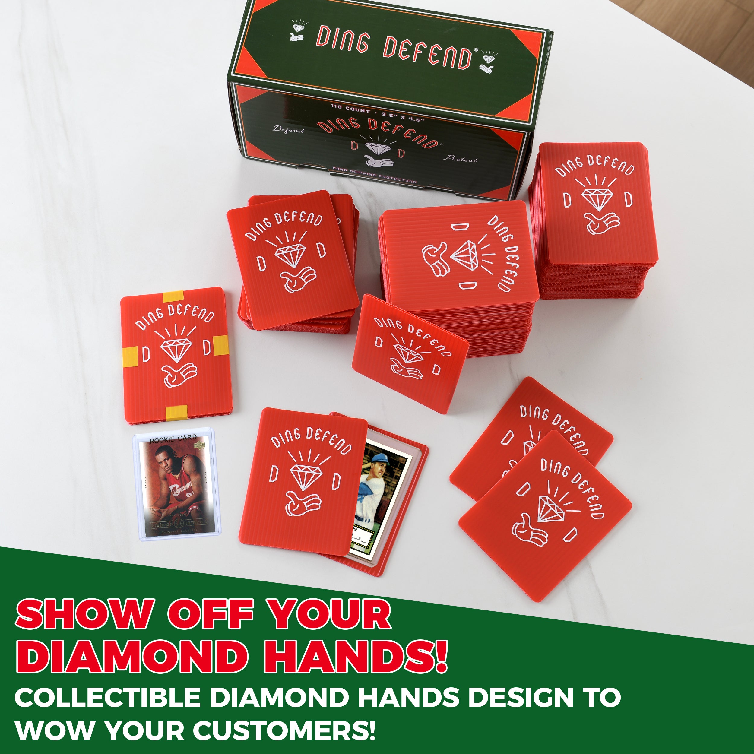 110 pack Ding Defend Trading Card Mailing Protectors Hard Plastic Card ...