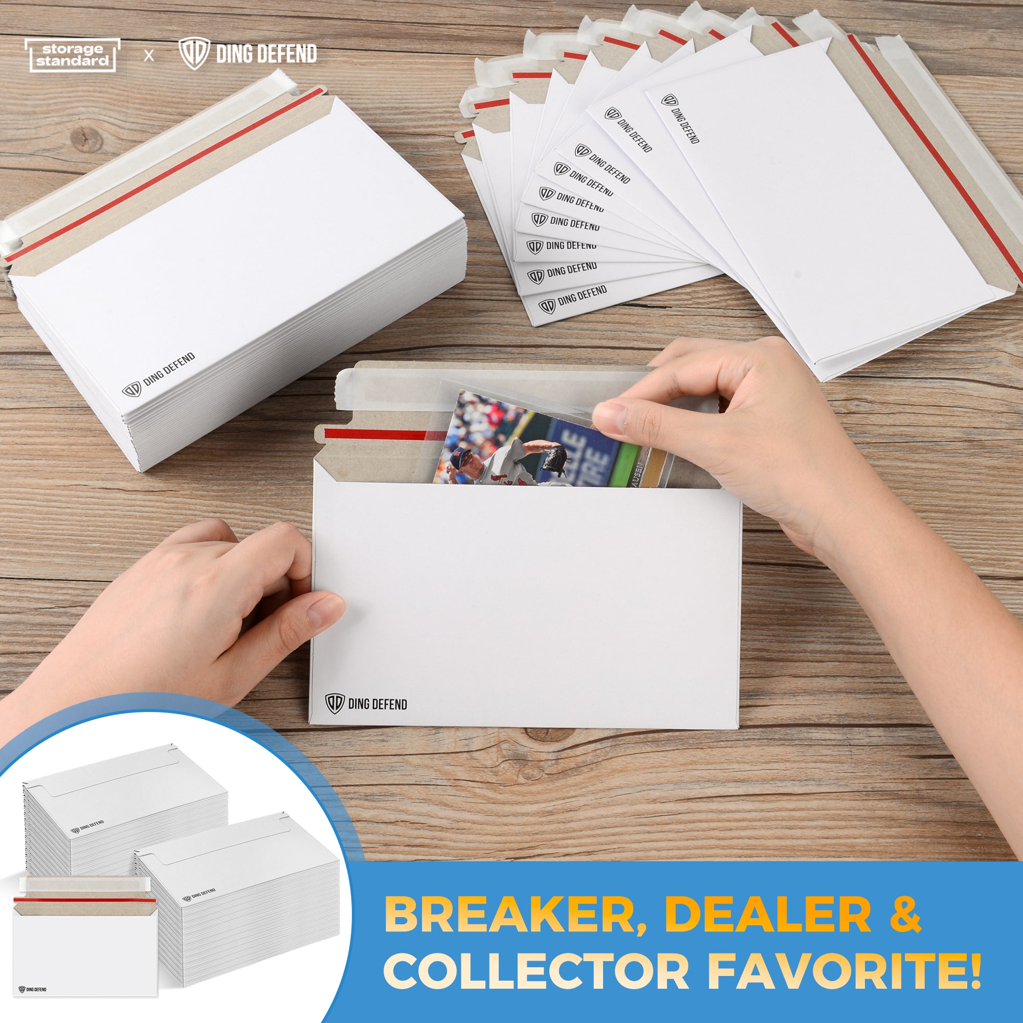 110-Pack Card Shipping Envelopes - 7 x 4.35 Inches Trading Cards Self-Adhesive Mailers, Perfect Fit for Semi-Rigid Sleeves, Toploaders & Ding Defend Protectors - Hobby Mailing Supplies