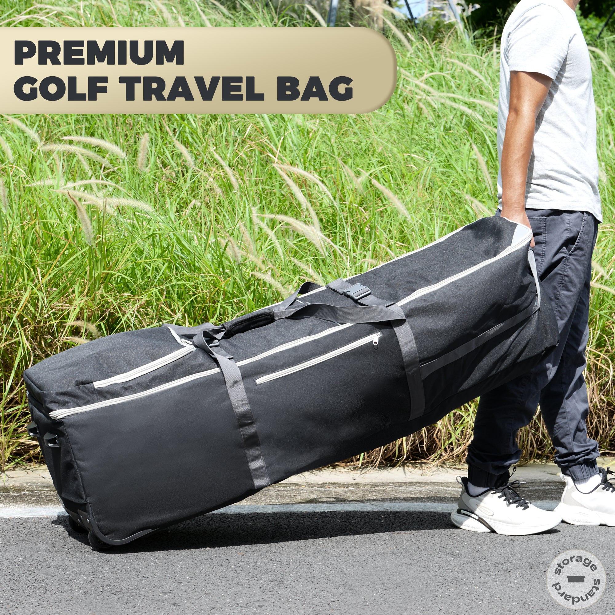 Storage Standard Golf Travel Bag for Airlines with Wheels & Cooler Bag - Heavy-Duty Travel Golf Bags for Airlines with 900D Polyester & Protective Foam, Waterproof & Lightweight Golf Storage Bag