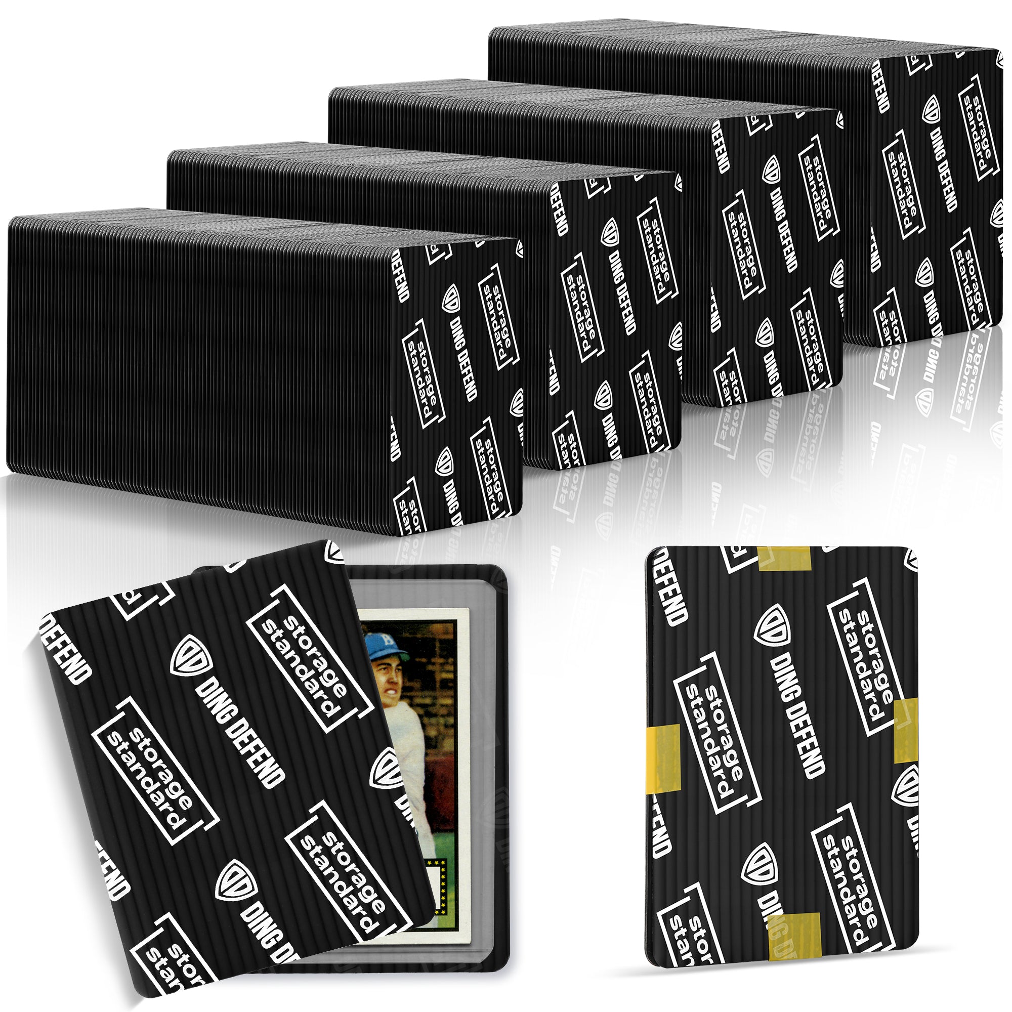 Ding Defend 510-Pack Trading Card Protector Shipping by Storage Standard - 3.5 x 4.5 Inch, Black