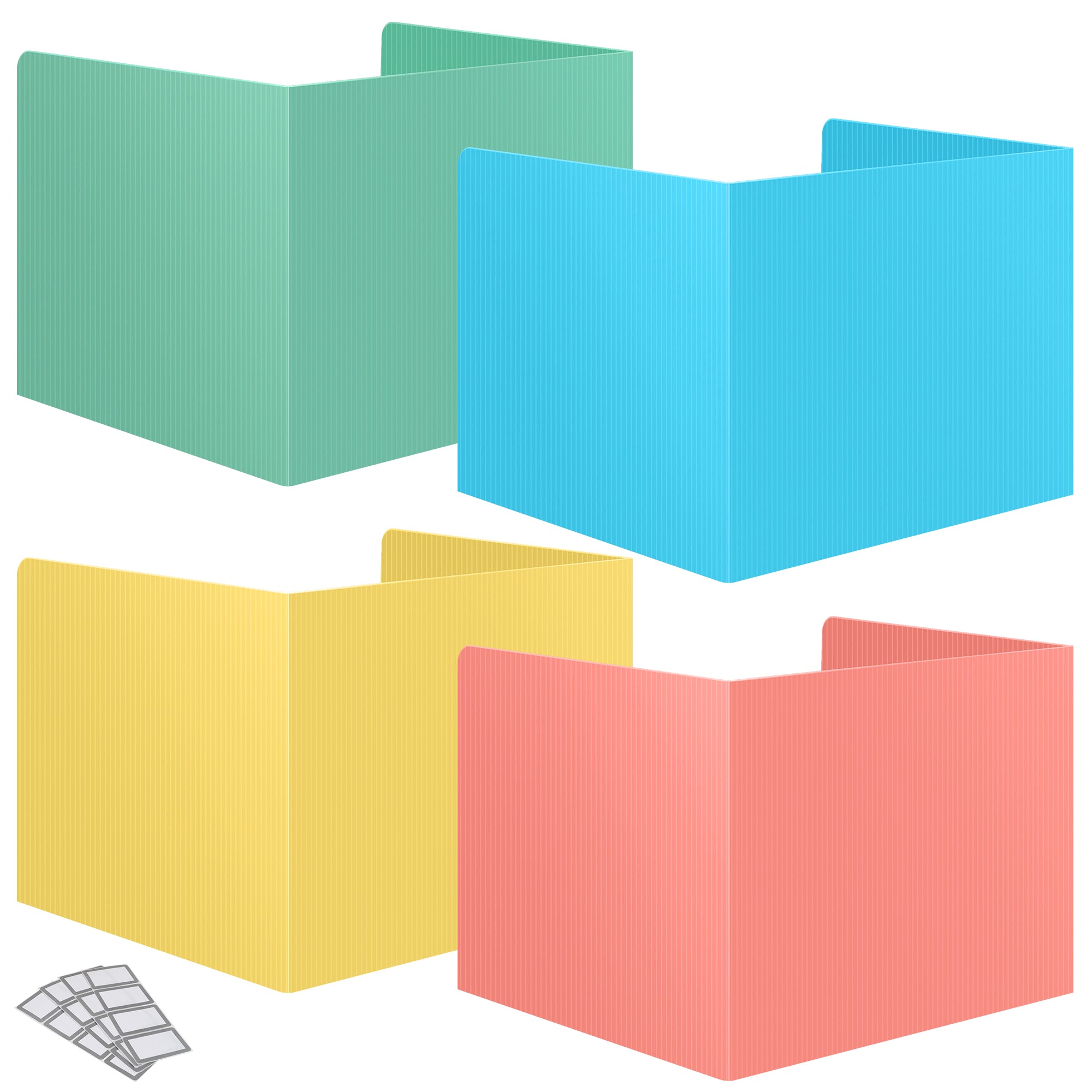 16 Pack Desk Privacy Panel Desk Divider - Designer Pastel Color Privacy Folders for Students - Easy to Clean Strong Plastic Privacy Shield Desk Dividers for Students Classroom Supplies