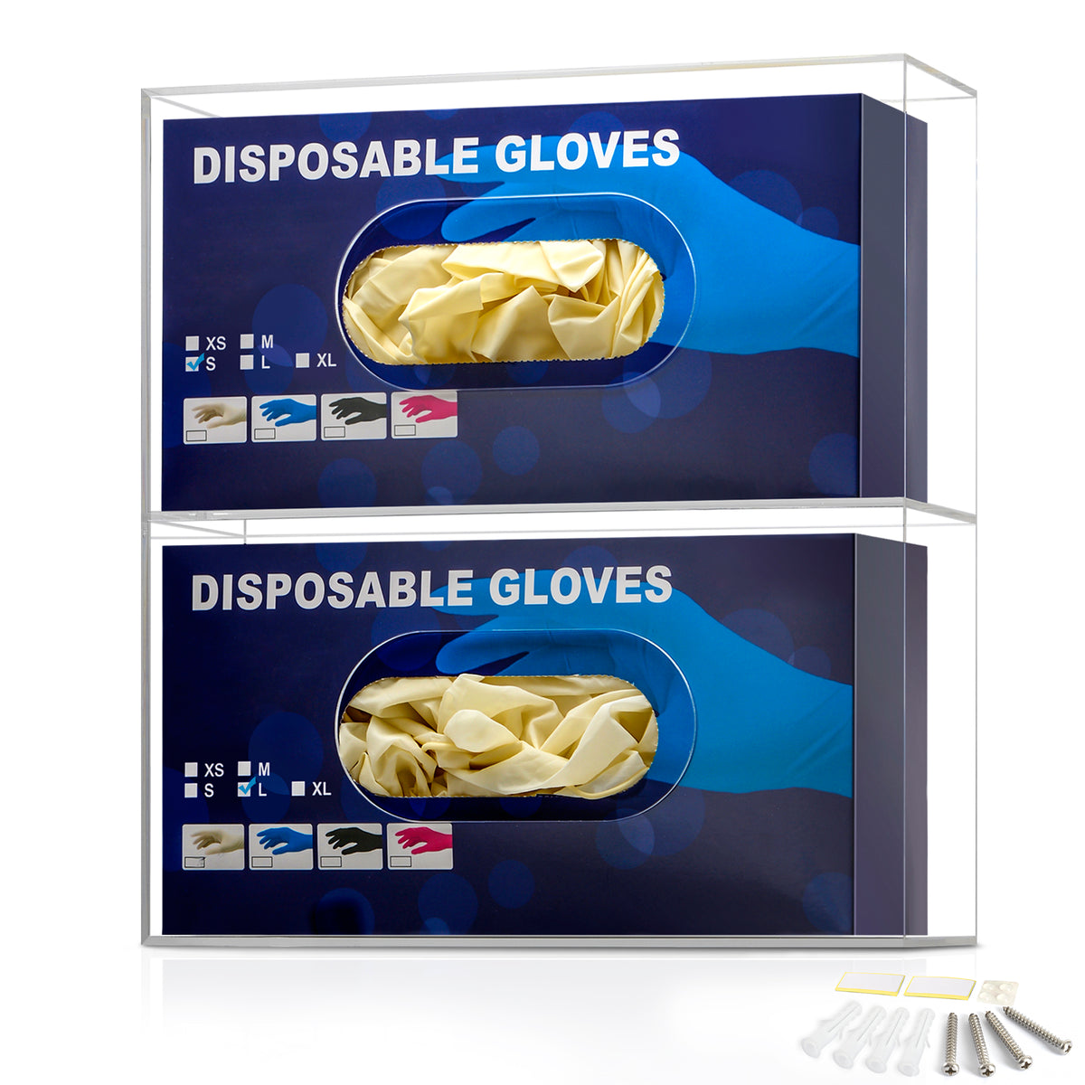 Double Glove Box Holder Wall Mount Glove Dispenser - Disposable Glove ...