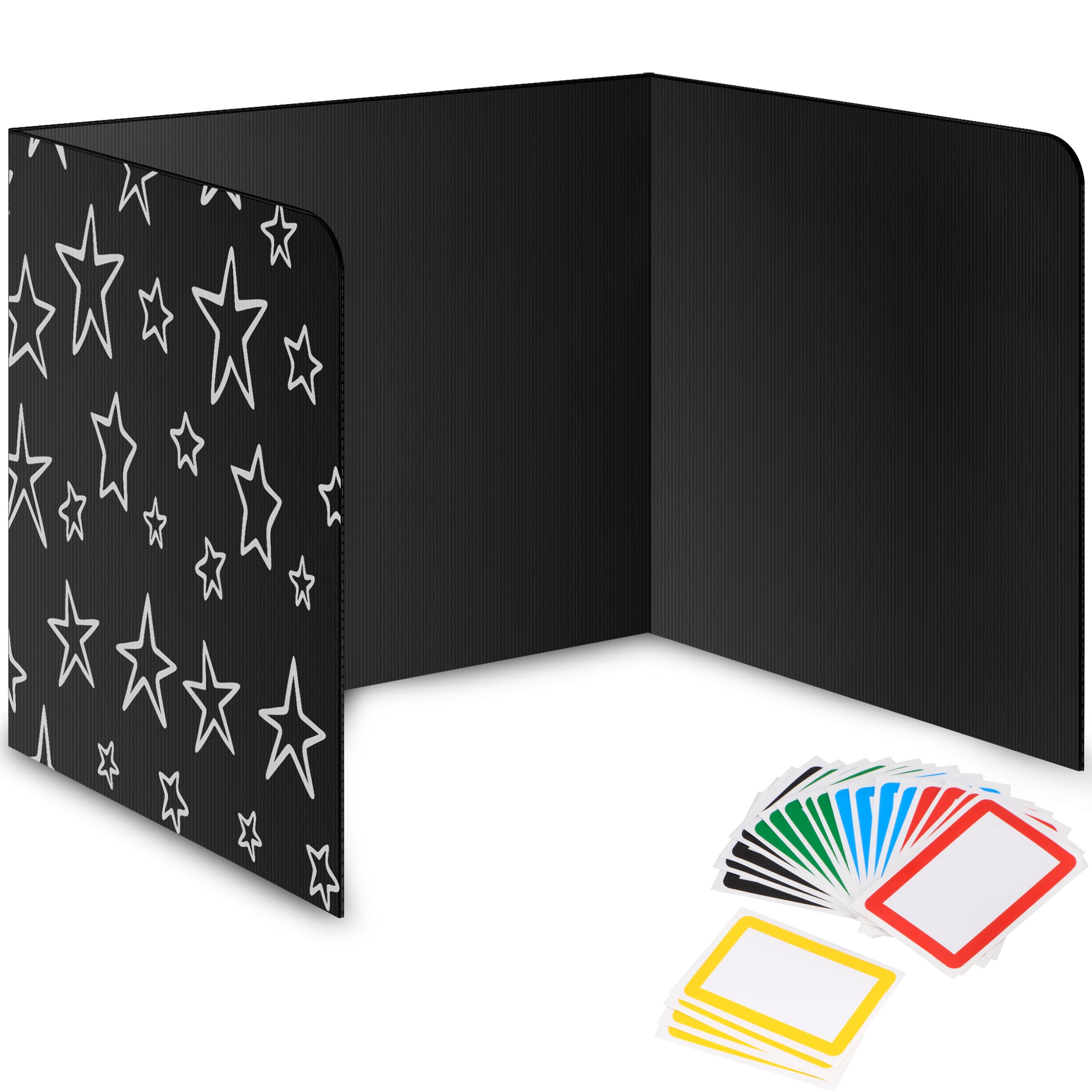 22-Pack Desk Dividers for Students - Star Design Durable & Waterproof Plastic Study Carrel Divider, Classroom Folders Teacher Supplies, Easy-To-Clean Plastic Privacy Shield Folder Boards for Student Desks