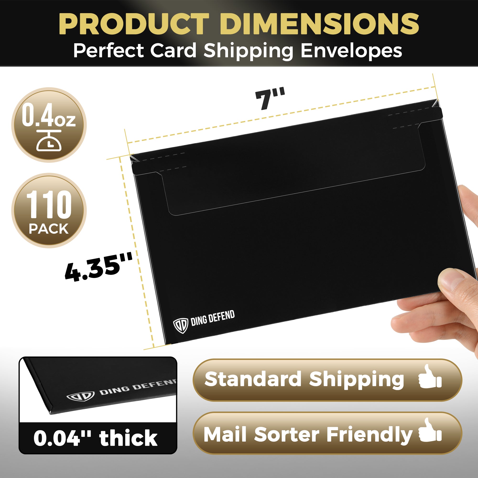 Card Shipping Envelopes 110 Pack - 7 x 4.35 Inches Trading Cards Self ...