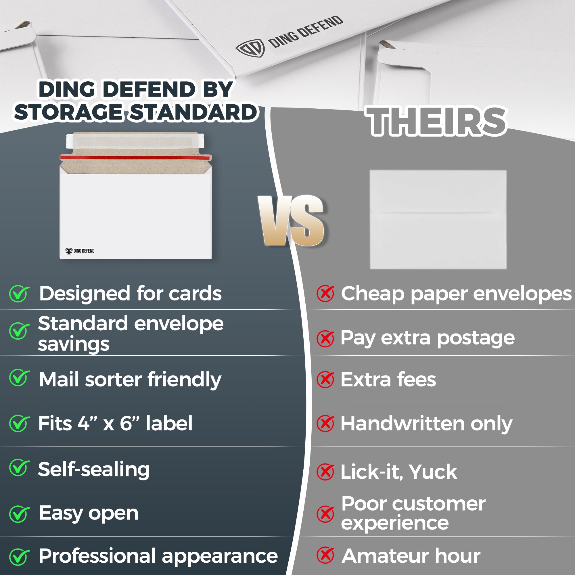 510-Pack Card Shipping Envelopes - 7 x 4.35 Inches Trading Cards Self-Adhesive Mailers, Perfect Fit for Semi-Rigid Sleeves, Toploaders & Ding Defend Protectors - Hobby Mailing Supplies
