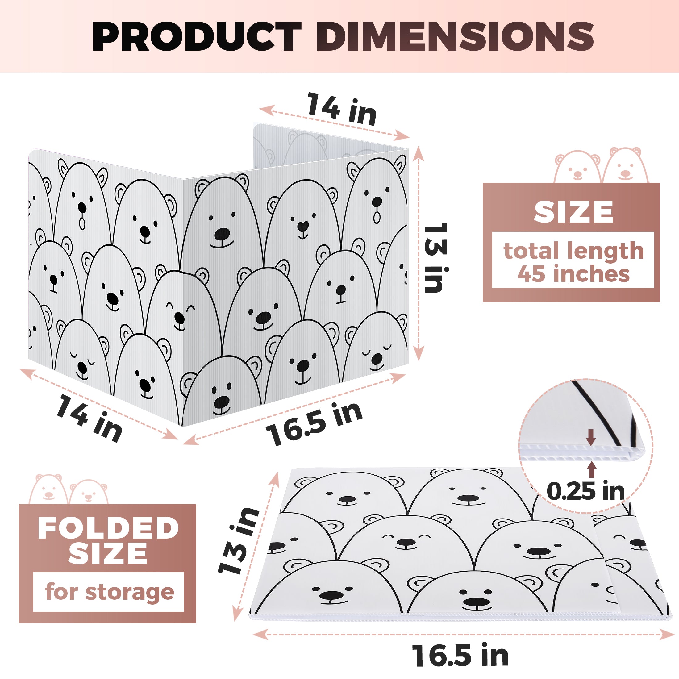 22-Pack Desk Dividers for Students - Cute Bear Design Durable & Waterproof Plastic Privacy Shield Divider, Classroom Folders Teacher Supplies, Easy-To-Clean Plastic Study Carrel Folder Boards for Student Desks