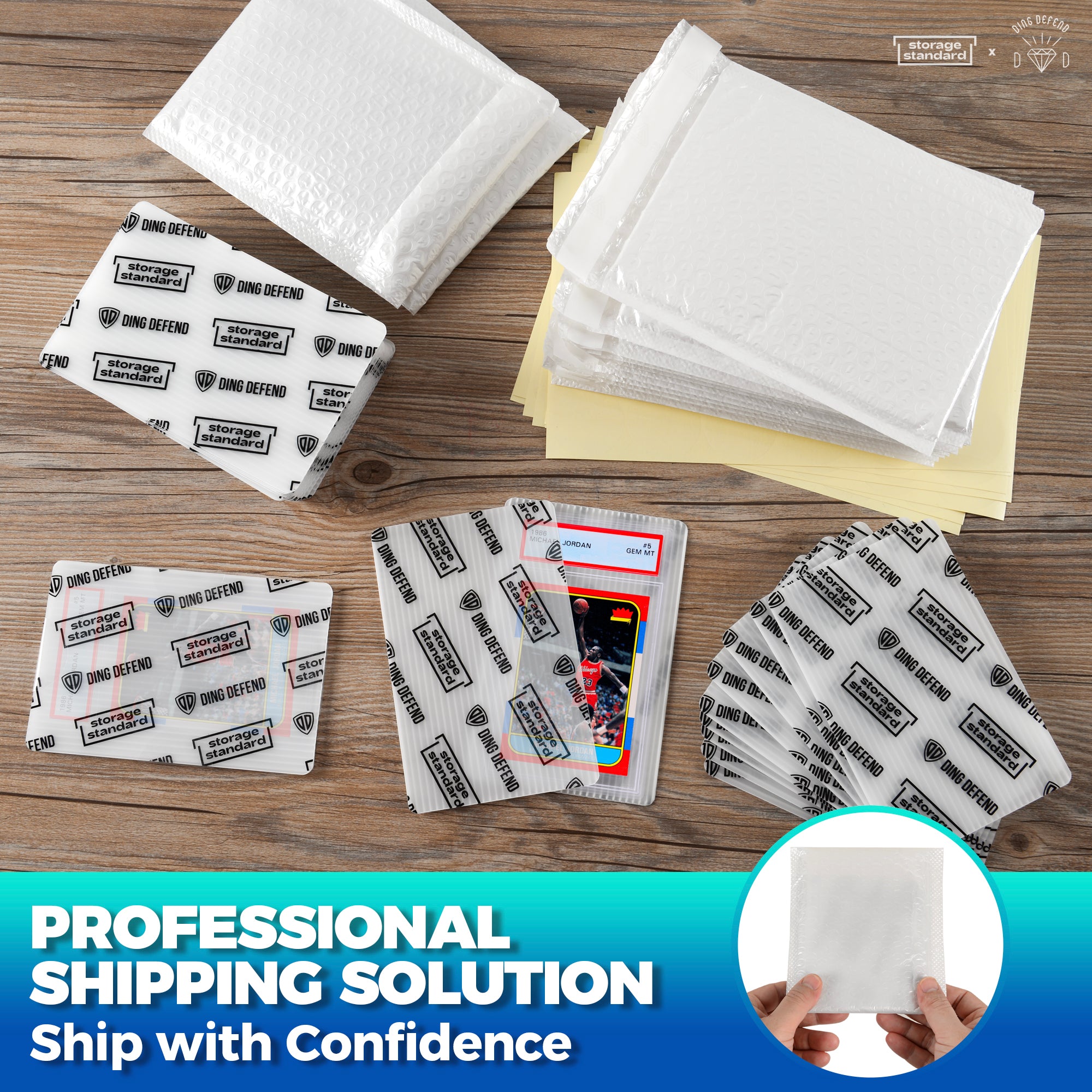 Envelope Protector Ding Defend Card Shipping Kit Envelope Bubble Mailers - Includes 110 4 ...