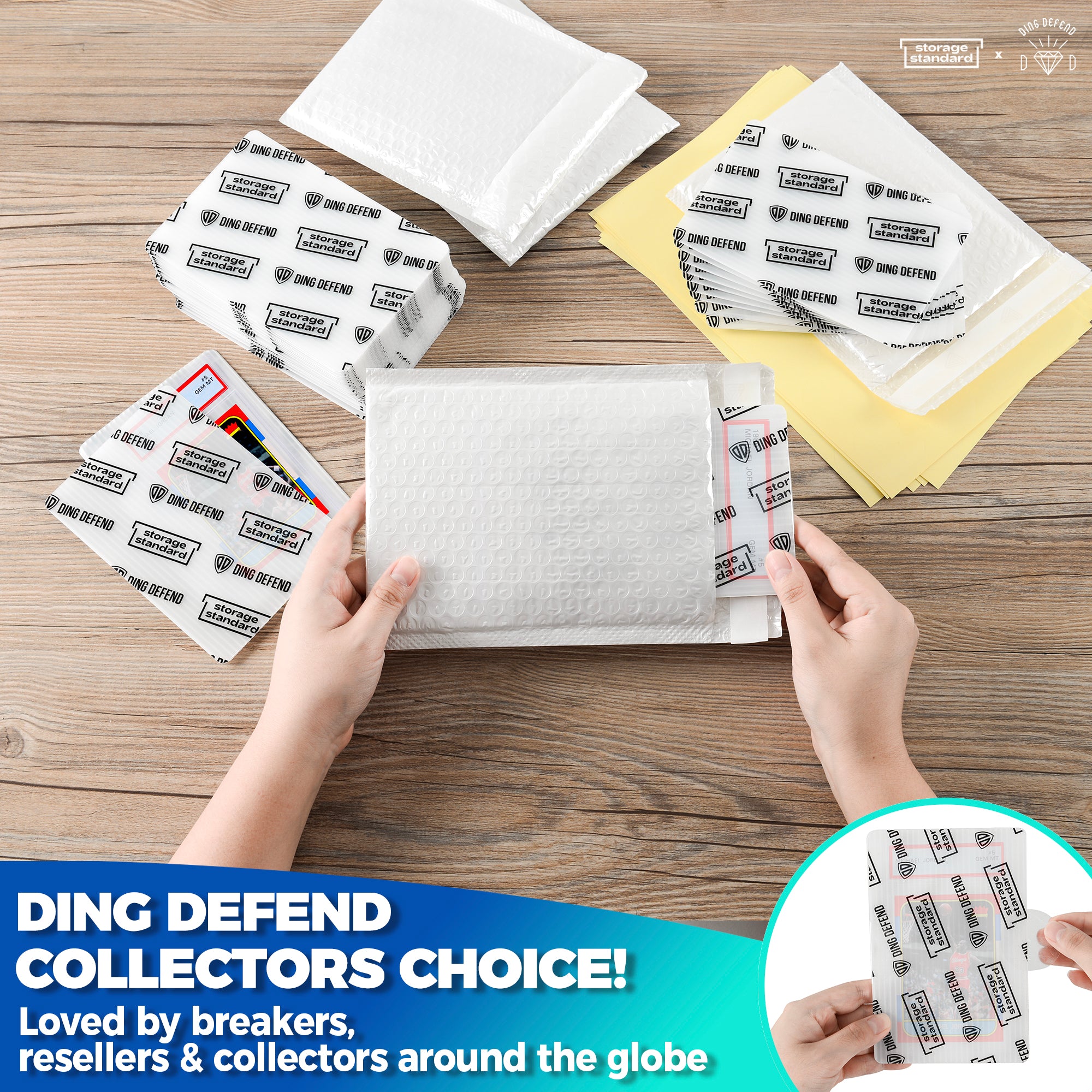 Envelope Protector Ding Defend Card Shipping Kit Envelope Bubble Mailers - Includes 110 4 ...