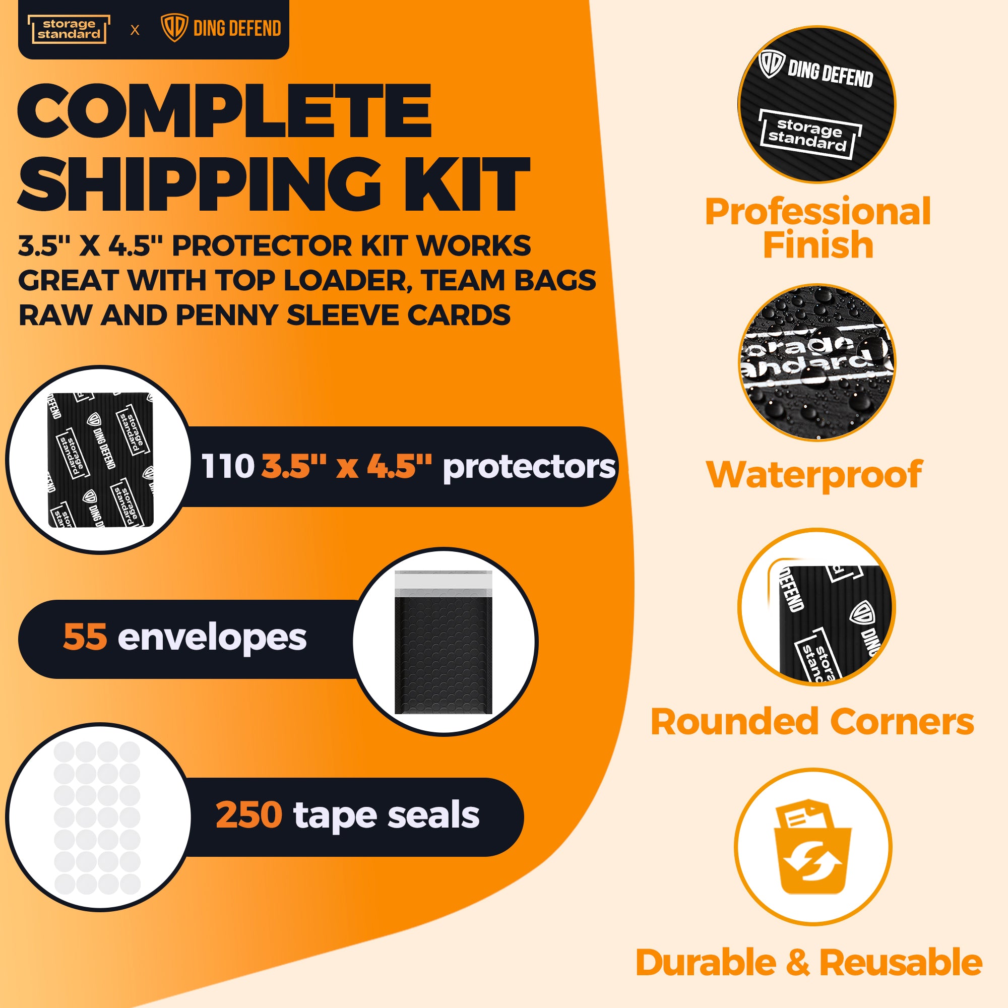 Ding Defend Card Shipping Protector Envelope Bubble Mailer Kit with 11 ...