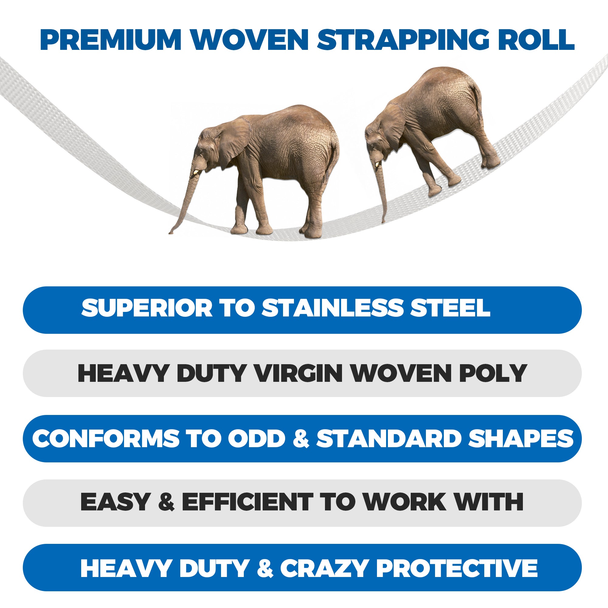 Heavy Duty Woven Cord Strapping Flat Rope - 1000ft x ½’’ Standard Wove ...