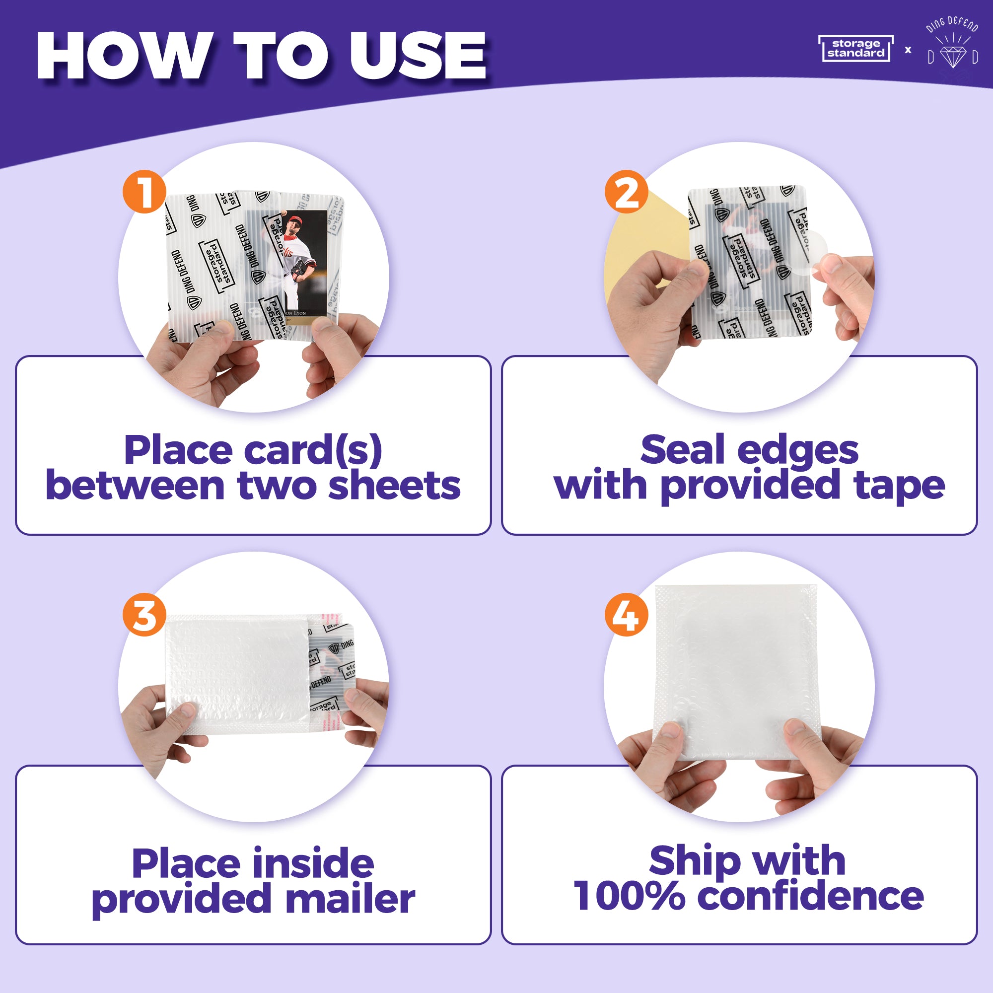 Envelope Protector Ding Defend Card Shipping Protector Envelopes Bubble Mailer Kit - With ...