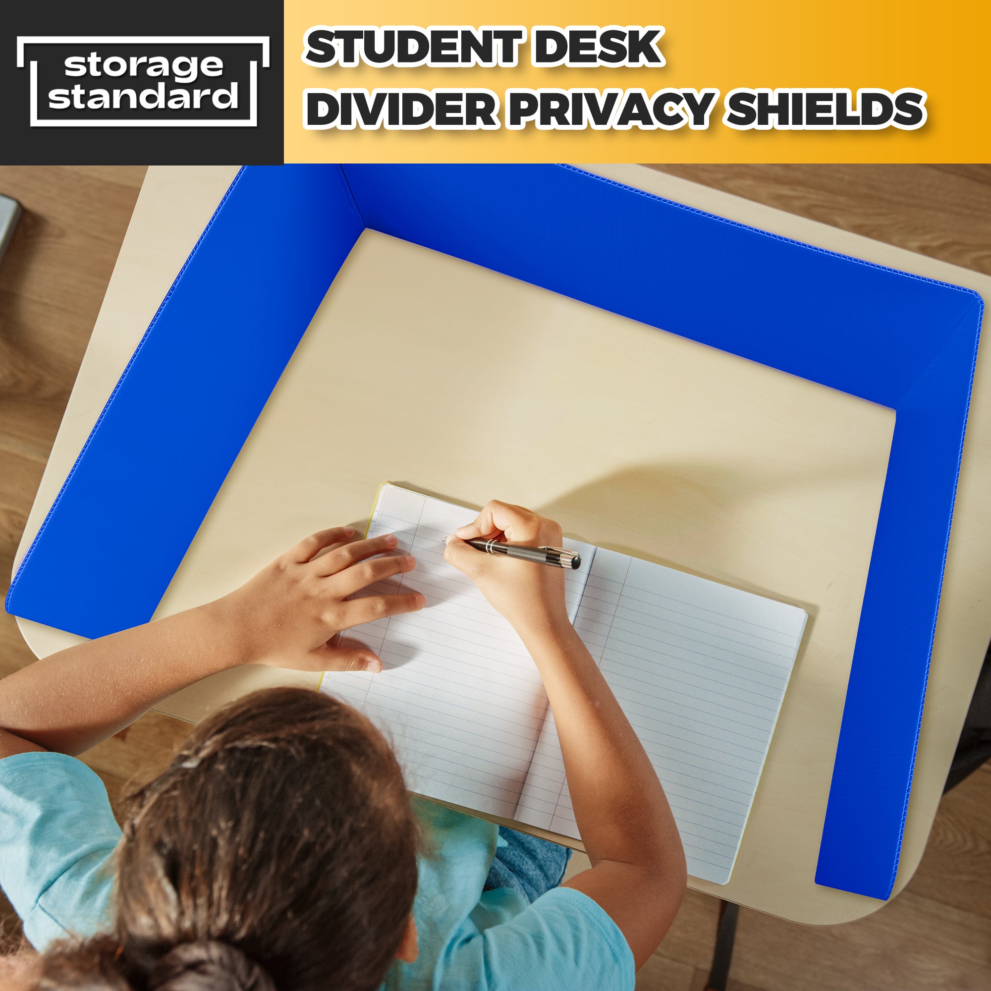 4-Pack Classroom Privacy Shields Desk Dividers for Student Desks - Assorted Colors Easy to Clean Plastic Sneeze Guard Folder Board Study Carrel - Divider Shield Classroom Materials for School Teachers