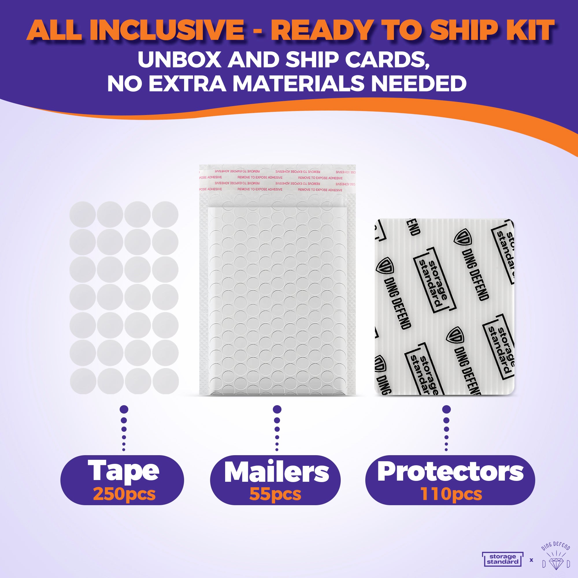 Base Shipping Protector Ding Defend Card Shipping Protector Envelopes Bubble Mailer Kit - With ...