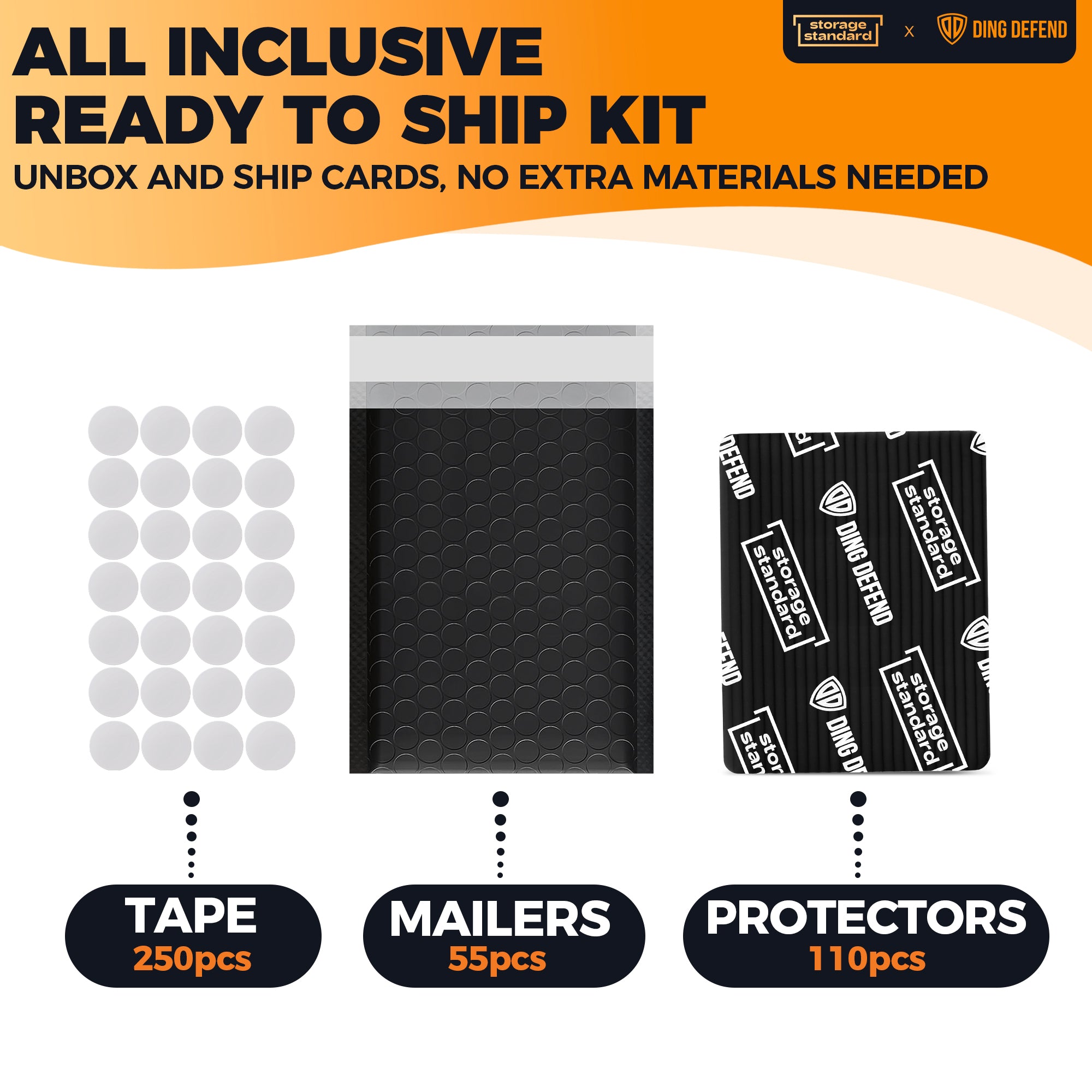 Ding Defend Card Shipping Protector Envelope Bubble Mailer Kit with 11 ...