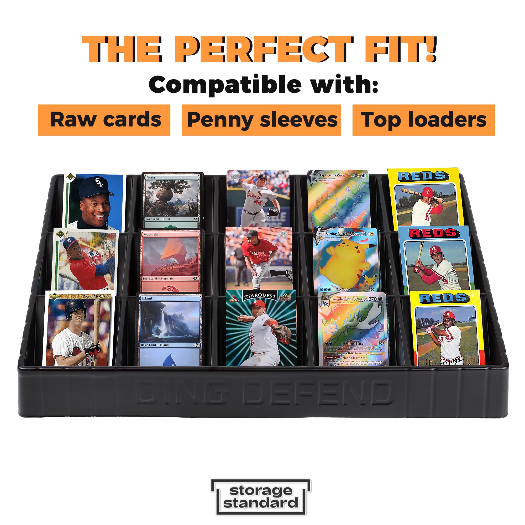 2 Pack Card Sorting Tray - Stackable Trading Card Organizer, 15-Compar ...