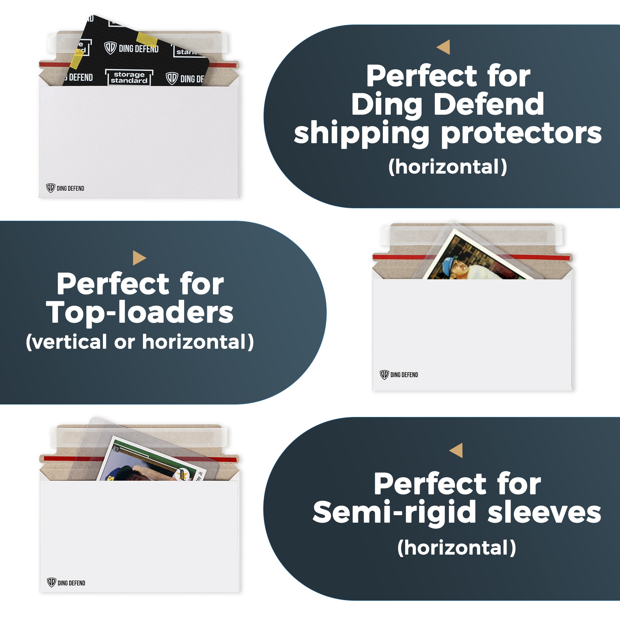 510-Pack Card Shipping Envelopes - 7 x 4.35 Inches Trading Cards Self-Adhesive Mailers, Perfect Fit for Semi-Rigid Sleeves, Toploaders & Ding Defend Protectors - Hobby Mailing Supplies
