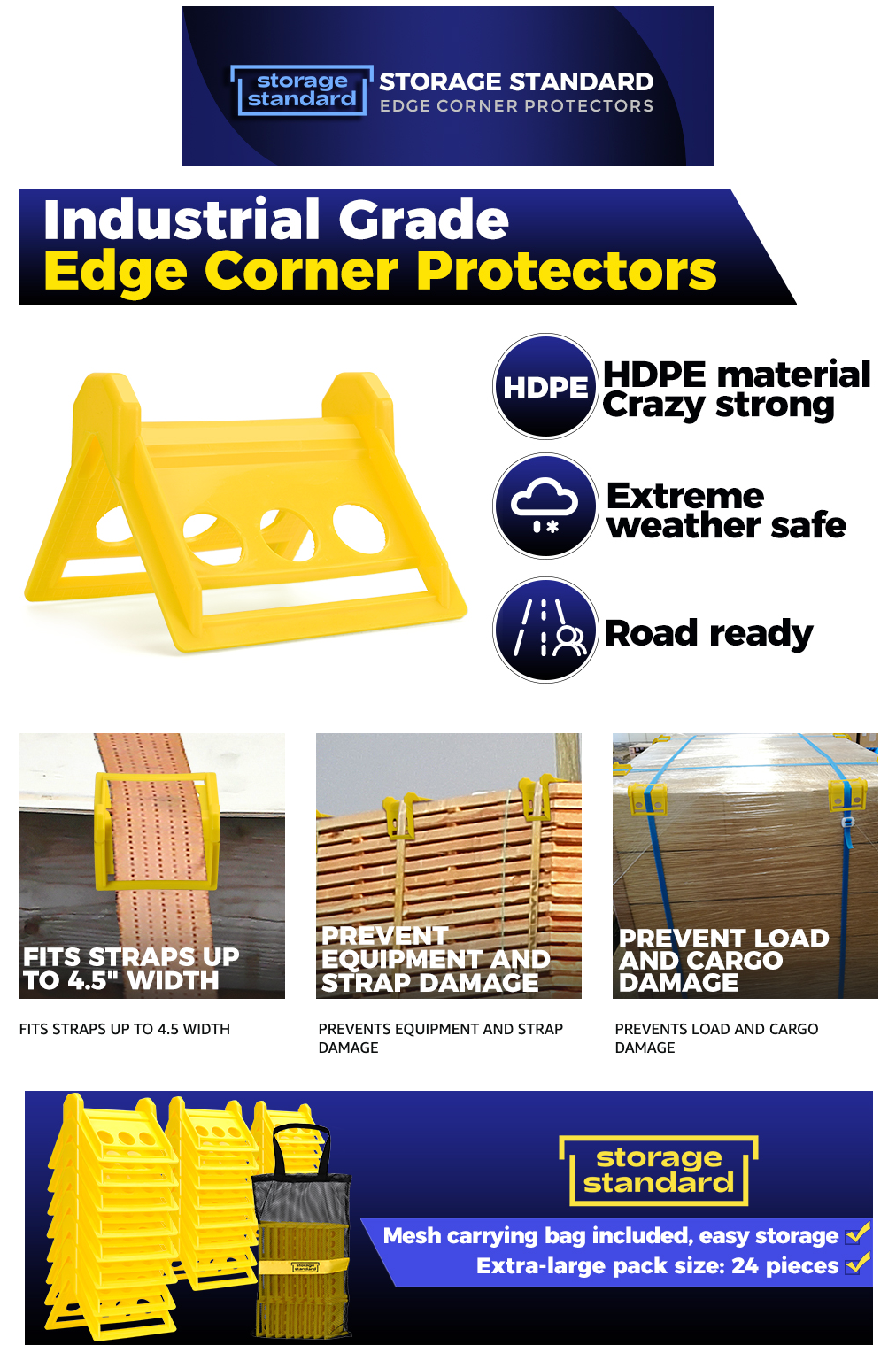 Storage Standard Edge Corner Protectors Industrial Shipping Strap Flat
