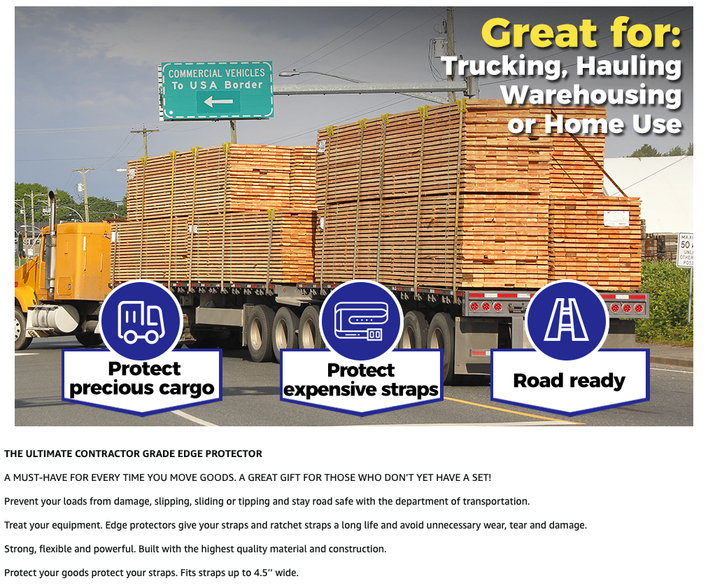 Storage Standard Edge Corner Protectors Industrial Shipping Strap Flat