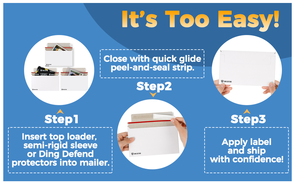 110-Pack Card Shipping Envelopes - 7 x 4.35 Inches Trading Cards Self-Adhesive Mailers, Perfect Fit for Semi-Rigid Sleeves, Toploaders & Ding Defend Protectors - Hobby Mailing Supplies