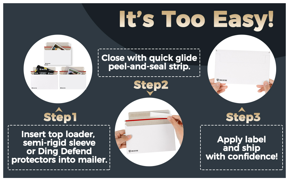 510-Pack Card Shipping Envelopes - 7 x 4.35 Inches Trading Cards Self-Adhesive Mailers, Perfect Fit for Semi-Rigid Sleeves, Toploaders & Ding Defend Protectors - Hobby Mailing Supplies