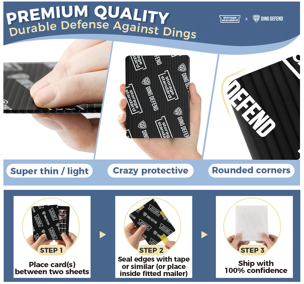 Ding Defend 510-Pack Trading Card Protector Shipping by Storage Standard - 3.5 x 4.5 Inch, Black