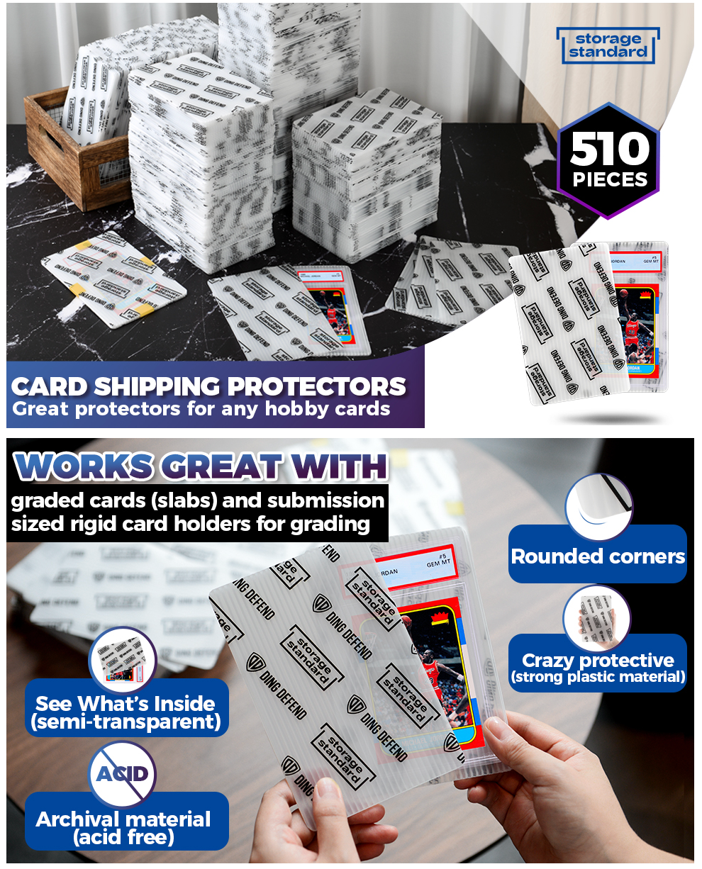 Card Protectors Trading Cards Shipping Supplies, 510-Pack 4'' x 6'' Gr Storage Standard Card Protectors Trading Cards Shipping Supplies, 510-Pack 4'' x 6'' Gr Storage Standard