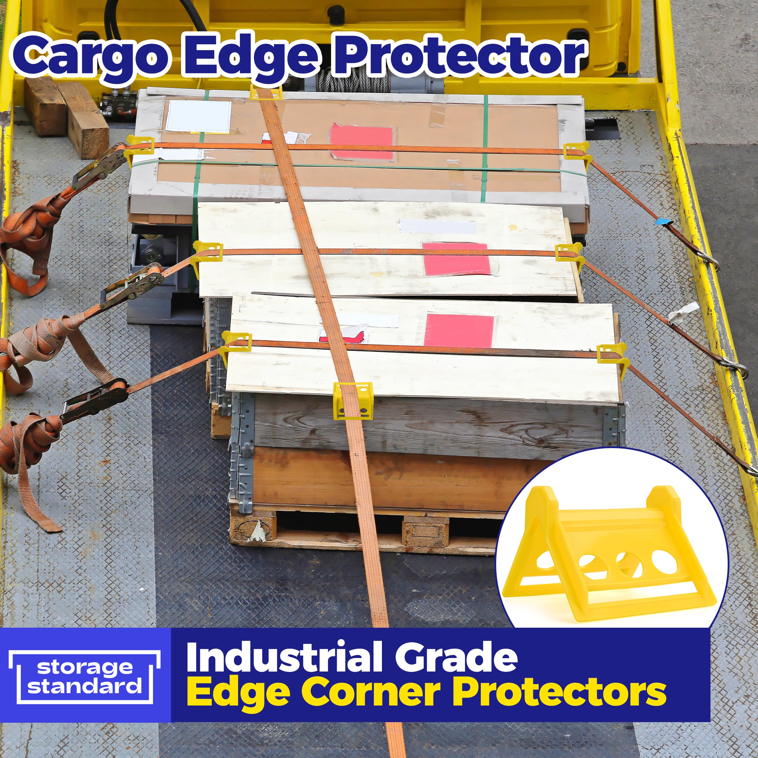 Plastic Edge Protectors - Heavy Duty Flatbed Strap Corner Guard – DKG  STRAPS®