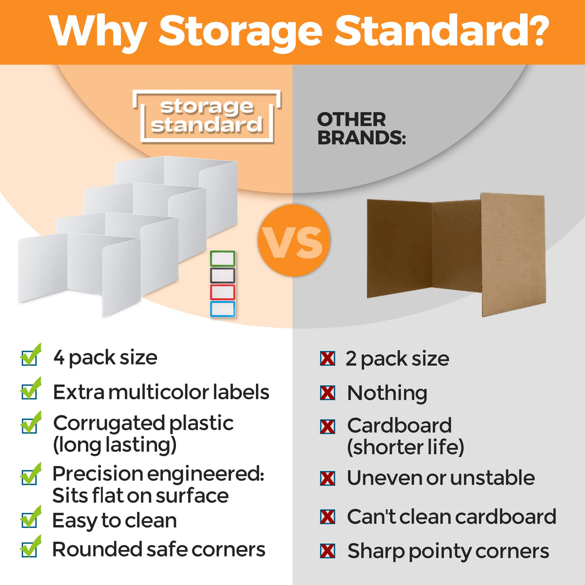 4Pack Classroom Privacy Shields for Student Desks Easy to Clean Pla StorageStandard
